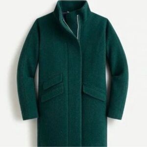NWT J. Crew Forest Green Italian Stadium Cloth Cocoon Coat